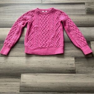 Gap Kids Sweater Large Cable Knit Crewneck 100% Cotton Bulky Heavy